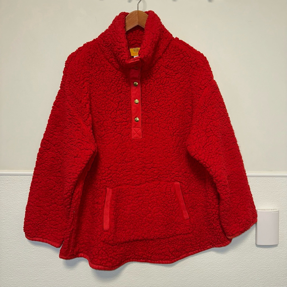 Ruby Rd. Road Women’s Pullover Fleece Sweatshirt Size L Red 100% Polyester - Picture 1 of 11